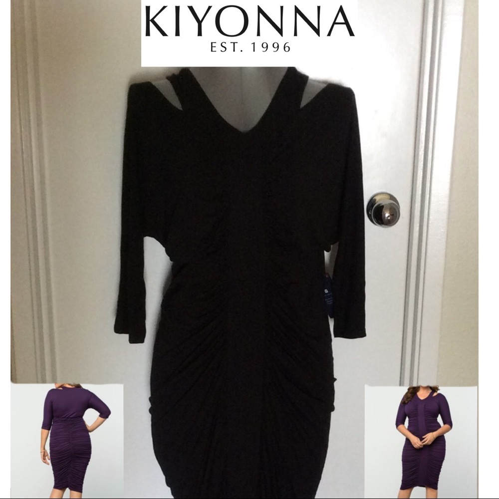 ***BLACK*** Ruched midi dress